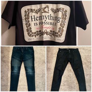 BUNDLE 2 Skinny Zara MAN Jenas size 32 & New Fashion Nova shirt size M